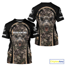 Load image into Gallery viewer, Custom Wild Hog Hunting Black Camo Forest 3D Printed Shirts, Hunting Gifts for Boar Hunter NHT262