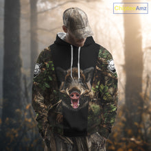 Load image into Gallery viewer, Custom Wild Boar Hunting 3D Shirt Black and Forest Camo with US Flag, Boar Hunting Gifts NHT181