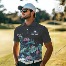 Load image into Gallery viewer, Custom Name Tropical Print Polo Shirt – Stylish Animal Print Golf Polo For Men NHT856