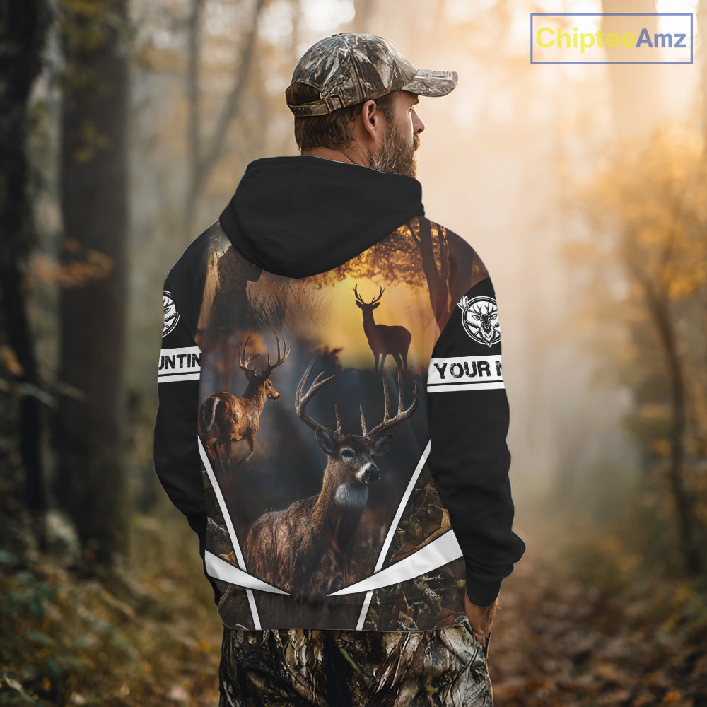 Personalized Deer Hunting Shirt, Custom Name 3D Deer Print, Perfect Gift for Hunters NHT279