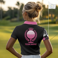 Load image into Gallery viewer, Golf Balls Pink Pattern Womens Golf Polo Shirts Custom Golf Apparel For Familly Team Shirt NHT706