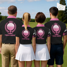 Load image into Gallery viewer, Golf Balls Pink Pattern Womens Golf Polo Shirts Custom Golf Apparel For Familly Team Shirt NHT706