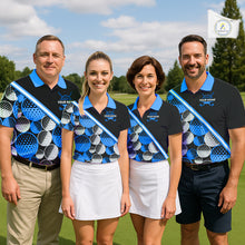Load image into Gallery viewer, Golf Balls Blue Pattern Mens Golf Polo Shirts Custom Golf Apparel For Familly Team Shirt NHT707