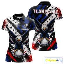 Load image into Gallery viewer, American Flag Eagle Womens Golf Polo Shirts Custom Patriotic Eagle Golf Jersey NHT903