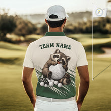 Load image into Gallery viewer, Custom Green Raccoon Golf Jersey For Mens, Custom Name Funny Golf Top For Team NHT935
