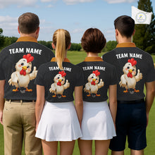 Load image into Gallery viewer, Funny Chicken Golf Polo Shirt Personalized Custom Name Rooster Golfer Polo For Womens NHT946