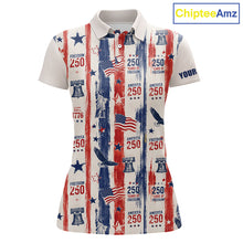 Load image into Gallery viewer, Women's Custom America 250Th Anniversary Polo - Vintage Patriotic USA Flag Personalized Performance Jersey NHT982 - Women'...
