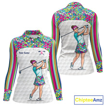 Load image into Gallery viewer, Personalized Golf Polo Shirt Custom Name Golf Shirt Funny Golfer Gift Womens Golf Jersey Colorful Golf Outfit NHT686