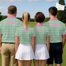 Load image into Gallery viewer, Funny Pink Green Geometric Polo Golf Shirt, Retro Style Performance Golf Top For Family Team Shirt NHT692