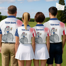 Load image into Gallery viewer, Funny Custom Patriotic Mens Golf Polo Shirt, Personalized Drinking Golf Jersey, Custom Golf Outfit For Family Team Shirt NHT700