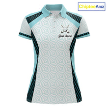 Load image into Gallery viewer, Personalized Aqua Sea Wave Golf Shirt With Name, Elegant Women's Sportswear, Stylish Womens Golf Jersey NHT704