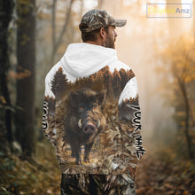 Load image into Gallery viewer, Beautiful Wild Boar Hunting Camouflage Custom Name Shirts for Hunter Gift For Hunter NHT102