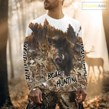 Load image into Gallery viewer, Beautiful Wild Boar Hunting Camouflage Custom Name Shirts for Hunter Gift For Hunter NHT102