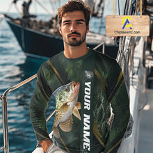 Load image into Gallery viewer, Personalized Crappie Fishing Jersey – Green Angler Shirt Custom Name, Fishing Gift For Men NHT875