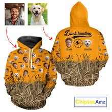 Load image into Gallery viewer, Custom Duck Hunting Shirt – Hunter &amp; Dog Face and Name, Funny Personalized Gift NHT291