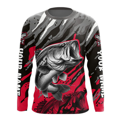 Personalized Bass Fishing Sport Jerseys, Bass Fishing Shirts Long Sleeve For Men NHT457