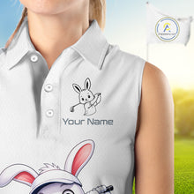 Load image into Gallery viewer, Custom Bunny Women's Sleeveless Golf Polo Shirt – Personalized Rabbit Golf Shirt, Funny Golfer Gift For Women