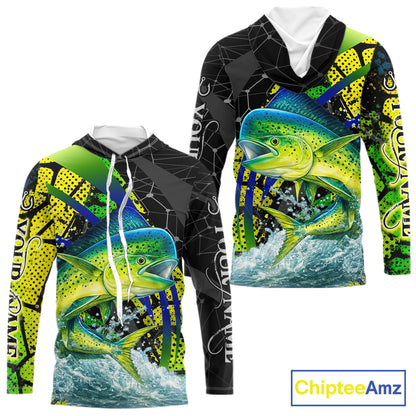 Personalized Mahi Mahi Fishing Jerseys 3D Long Sleeve Shirt, Fishing Gift  NHT402