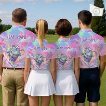 Load image into Gallery viewer, Funny Pastel Dolphin Womens Golf Polo Shirt Custom Ocean Golf Shirt, Polo Gift For Golf Lovers NHT897