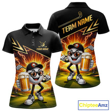 Load image into Gallery viewer, Funny Golf Ball Womens Golf Polo Shirts Custom Golf And Beer Golf Apparel For Golfer NHT899