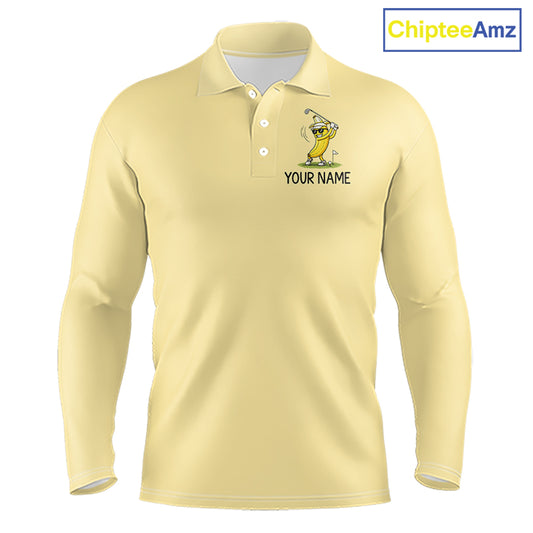 Funny Banana Mens Golf Polo Shirt, Custom Golf Polo For Men, Golf Apparel Gift For Golf Lovers NHT905