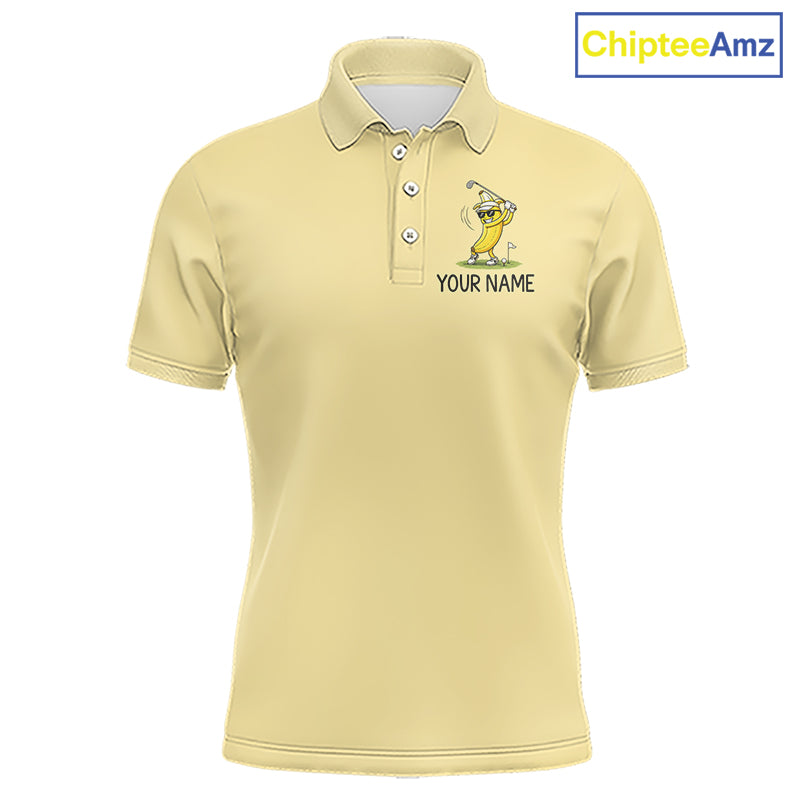 Funny Banana Mens Golf Polo Shirt, Custom Golf Polo For Men, Golf Apparel Gift For Golf Lovers NHT905