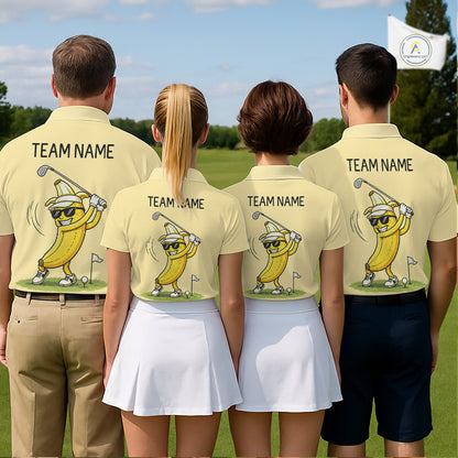 Funny Banana Mens Golf Polo Shirt, Custom Golf Polo For Men, Golf Apparel Gift For Golf Lovers NHT905