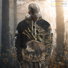Load image into Gallery viewer, Best Wild Boar Hunting Black Camo 3D Shirt For Hunting Season Hunting Clothes For Hunters NHT121