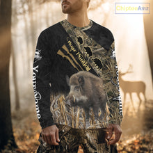 Load image into Gallery viewer, Best Wild Boar Hunting Black Camo 3D Shirt For Hunting Season Hunting Clothes For Hunters NHT121