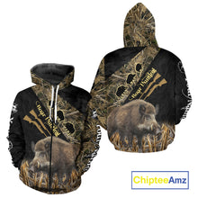 Load image into Gallery viewer, Best Wild Boar Hunting Black Camo 3D Shirt For Hunting Season Hunting Clothes For Hunters NHT121