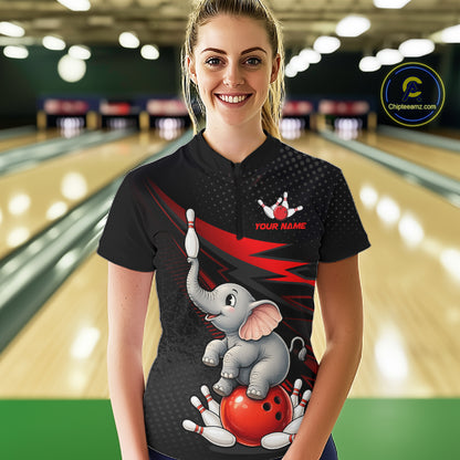 Custom Bowling League Shirt, Team Bowling Jersey With Custom Name For Women|Red NHT1242