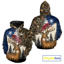 Load image into Gallery viewer, Best Custom Deer Hunting Shirt 3D Camo with Texas Flag &amp; Big Buck Personalized Hunting Gifts NHT34