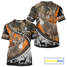 Load image into Gallery viewer, Best Deer Hunting Shirt Orange Brown Camo 3D Custom Name, Season Deer Hunting, Hunting Gifts NHT136