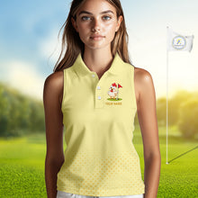 Load image into Gallery viewer, Personalized Funny Chicken Womens Sleeveless Golf Polo Shirt Play Happy Swing Smile Repeat Golf Apparel For Womens NHT951