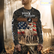 Load image into Gallery viewer, Deer US Flag 3D All Over Print Shirts, Personalized Hunting Gifts For Deer Hunters NHT191