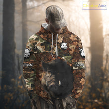 Load image into Gallery viewer, Personalized Name Boar Hunting Camouflage 3D All Over Printed Shirt, Boar Hunting Shirt NHT101