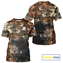 Load image into Gallery viewer, Personalized Name Boar Hunting Camouflage 3D All Over Printed Shirt, Boar Hunting Shirt NHT101