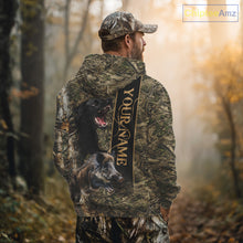 Load image into Gallery viewer, Wild Boar Hunting Shirt Forest Camo With Dog Custom Name Hunting Clothes Gifts for Hunter NHT111