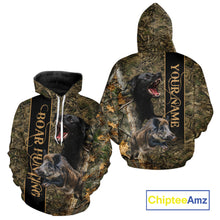 Load image into Gallery viewer, Wild Boar Hunting Shirt Forest Camo With Dog Custom Name Hunting Clothes Gifts for Hunter NHT111