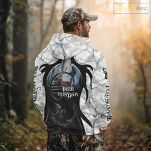 Load image into Gallery viewer, Best Buck Deer Hunting Clothes Winter Camo Grim Reaper Design Custom Name For Hunters NHT44