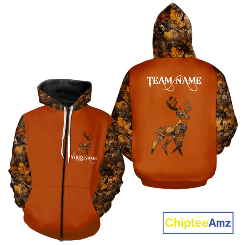 Best Deer Hunting Orange Camouflage Custom Name 3D All-Over Printed Shirt, Deer Hunting Gifts NHT51