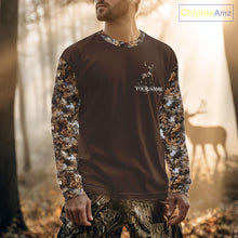 Load image into Gallery viewer, Best Deer Hunting Brown Camouflage Custom Name 3D All-Over Printed Shirt, Deer Hunting Gifts NHT52