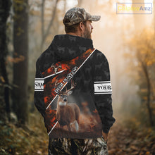 Load image into Gallery viewer, Best Whitetail Deer Hunting Shirt Custom Name Black Orange Camo Gift For Hunters Hunting Gift NHT53