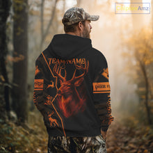 Load image into Gallery viewer, Black Orange Deer Hunting Shirt Personalized Custom Name 3D Full Print For Deer Hunters NHT57