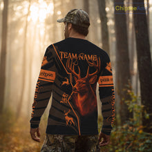 Load image into Gallery viewer, Black Orange Deer Hunting Shirt Personalized Custom Name 3D Full Print For Deer Hunters NHT57