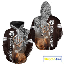 Load image into Gallery viewer, Deer Hunting Shirt Personalized 3D All Over Print Brown With Gray Camo Hunting Clothes NHT60