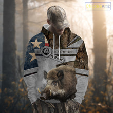 Load image into Gallery viewer, Best Wild Boar Hunting Camouflage TX Flag Custom Name Shirts for Hunter Gift For Hunter NHT107