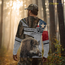 Load image into Gallery viewer, Best Wild Boar Hunting Camouflage TX Flag Custom Name Shirts for Hunter Gift For Hunter NHT107