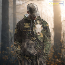 Load image into Gallery viewer, Best Wild Boar Hunting Forest Camouflage Custom Name Shirts for Hunter, Hunting Gifts NHT105