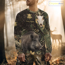 Load image into Gallery viewer, Best Wild Boar Hunting Forest Camouflage Custom Name Shirts for Hunter, Hunting Gifts NHT105